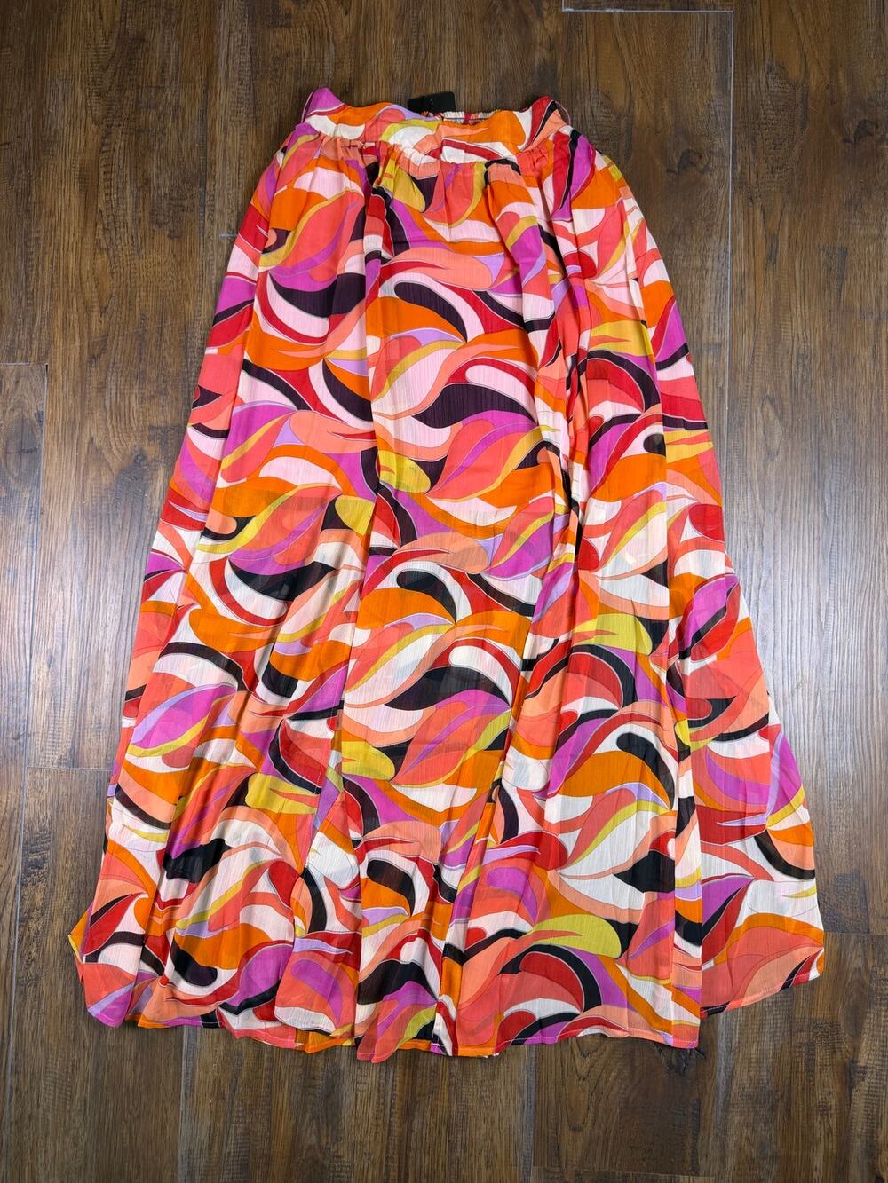 FATE Rival Flair Coral Multi Print Maxi juniors Small NWT artsy festival boho